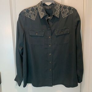 Topshop button up studded blouse